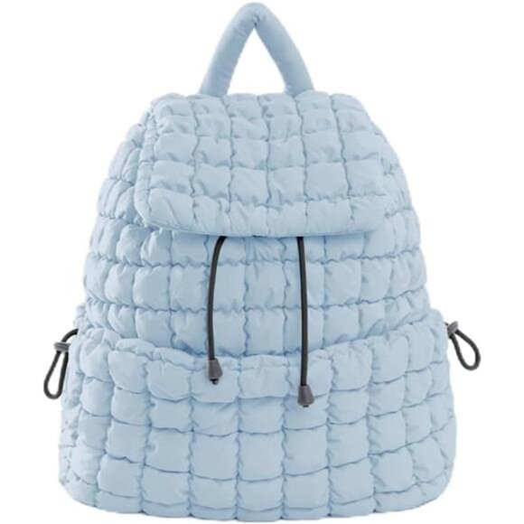 Puffer Backpack for Women Lightweight Quilted Hiker Pack Drawstring